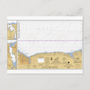 Rochester, NY Nautical Lake Ontario Chart Briefkaart