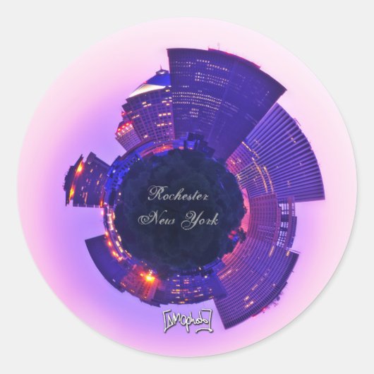 Rochester, NY Ronde Sticker (Voorkant)