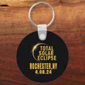 Rochester Ny Solar Eclipse 2024 Totaal Solar Eclip Sleutelhanger (Voorkant)