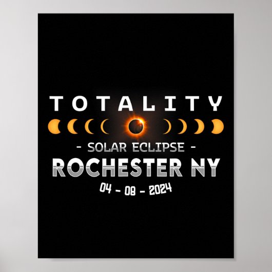 Rochester NY totale zonsverduistering 2024 Poster (Voorkant)