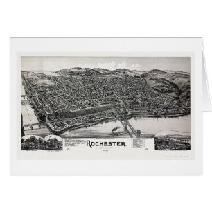 Rochester, PA Panorama Kaart - 1900