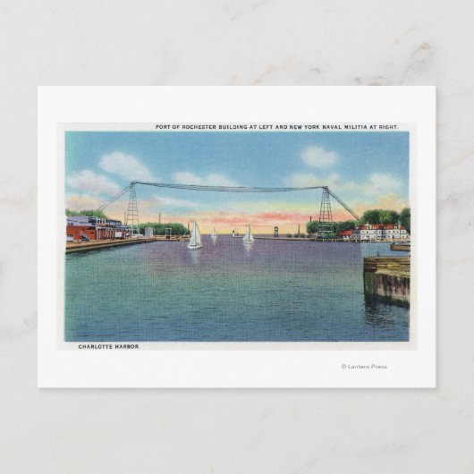 Rochester Port en NY Naval Militia Briefkaart (Voorkant)