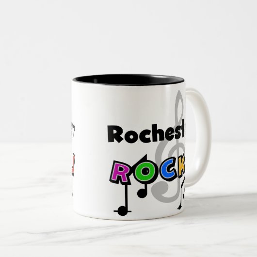 Rochester Rocks Tweekleurige Koffiemok (Voorkant rechts)