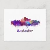 Rochester skyline in watercolor briefkaart (Voorkant)