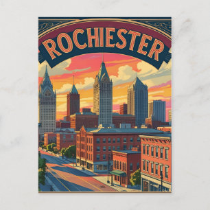 Rochester stadsgezicht New York Verenigde Staten Briefkaart