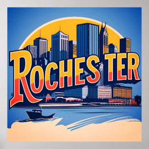 Rochester stadsgezicht New York Verenigde Staten Poster