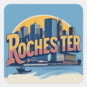 Rochester stadsgezicht New York Verenigde Staten Vierkante Sticker
