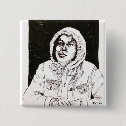 ROCIOOOO VIERKANTE BUTTON 5,1 CM (Voorkant)