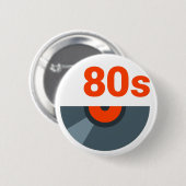 Rock 1980s Music Record Ronde Button 5,7 Cm (Voorkant /achterkant)