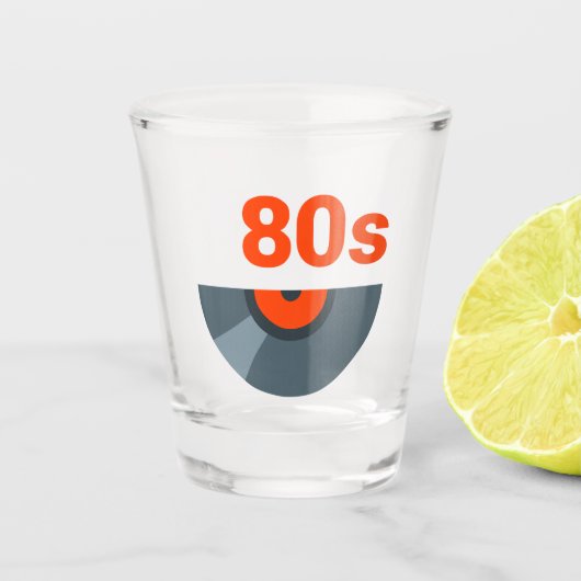 Rock 1980s Music Record Shot Glas (Voorkant)