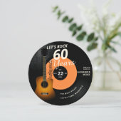 Rock 60 jaar Guitar Record Birthday Kaart (Staand voorkant)