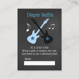 Rock a Baby shower Diaper Raffle Cards Informatiekaartje