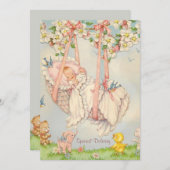 Rock-a-by Baby Birth Announcement Aankondiging (Voorkant / Achterkant)