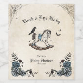 Rock a Bye Baby Gothic Baby shower Wijn Etiket (Enkel label)