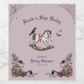 Rock a Bye Baby Gothic Baby shower Wijn Etiket (Enkel label)