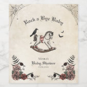Rock a Bye Baby Gothic Baby shower Wijn Etiket (Enkel label)