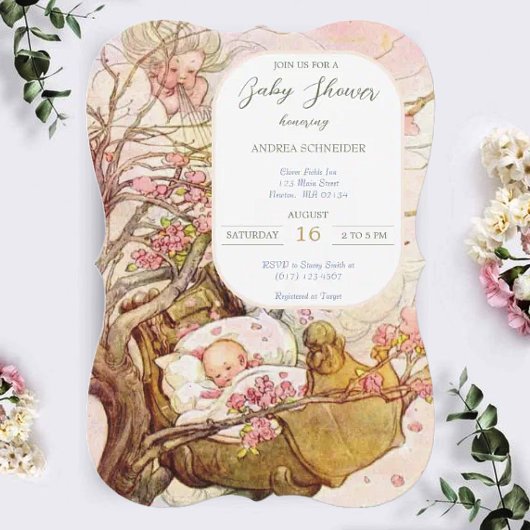 Rock A Bye Baby Nursery Rhyme Baby shower Kaart