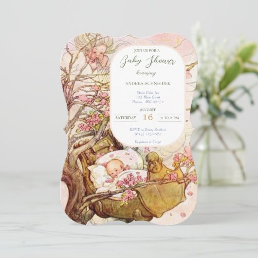 Rock A Bye Baby Nursery Rhyme Baby shower Kaart (Staand voorkant)