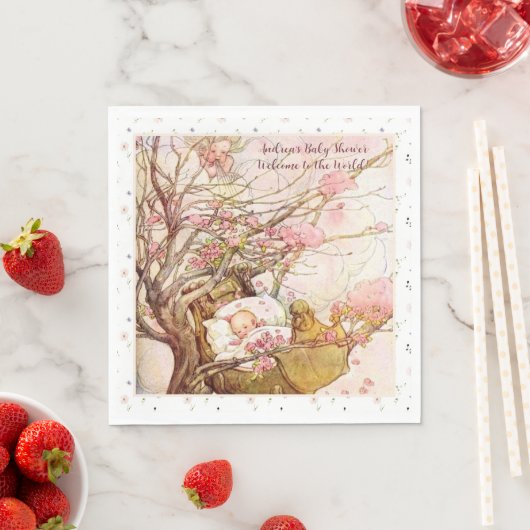 Rock A Bye Baby Nursery Rhyme Baby shower servette Servet (Insitu)