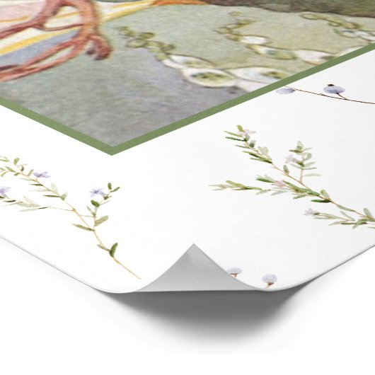 Rock A Bye Baby Nursery Rhyme Baby shower Welkom Poster (Hoek)