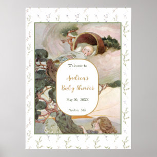 Rock A Bye Baby Nursery Rhyme Baby shower Welkom Poster