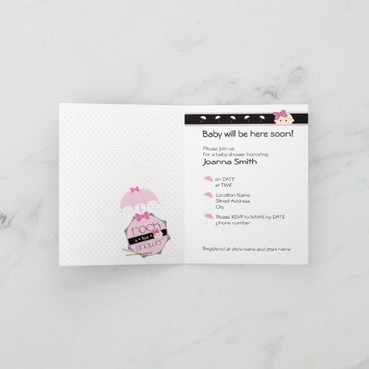 Rock a Bye Baby shower Invitation (Binnen)