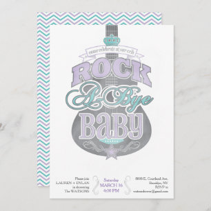 Rock A bye Baby shower Invitation Kaart