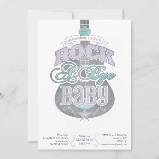 *Rock A Bye* Baby shower Invitation Kaart (Voorkant)