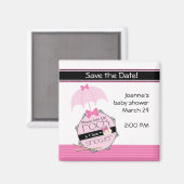 Rock a Bye Baby shower Save the Date Magnet (Voorkant / Achterkant)