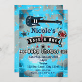 Rock A Bye Baby shower Star Uitnodigingen (Voorkant / Achterkant)