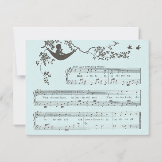  Rock-a-bye Baby shower Uitnodiging (Voorkant)