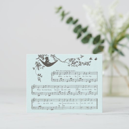  Rock-a-bye Baby shower Uitnodiging (Staand voorkant)