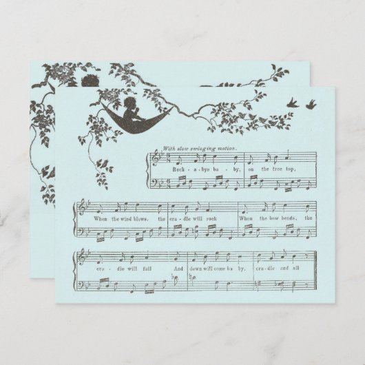  Rock-a-bye Baby shower Uitnodiging (Voorkant / Achterkant)