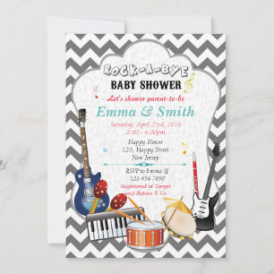 Rock-A-Bye Baby shower Uitnodiging