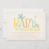 Rock-a-bye Baby shower Uitnodiging - Blauw (Voorkant)