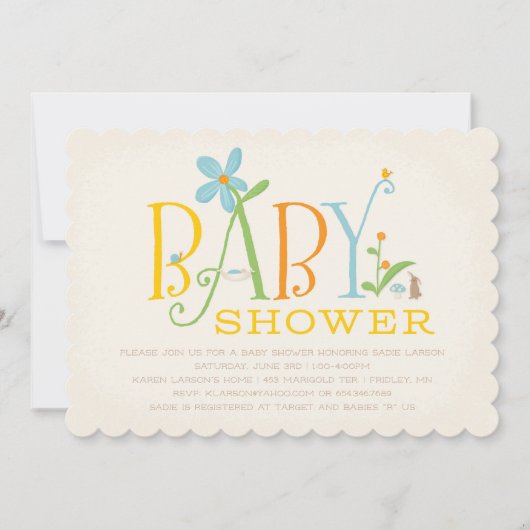 Rock-a-bye Baby shower Uitnodiging - Blauw (Voorkant)