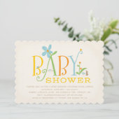 Rock-a-bye Baby shower Uitnodiging - Blauw (Staand voorkant)