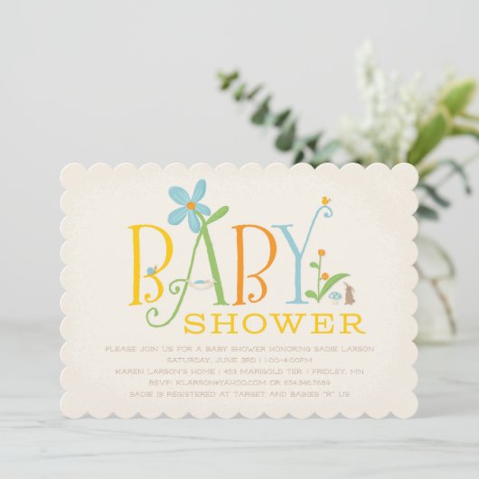 Rock-a-bye Baby shower Uitnodiging - Blauw (Staand voorkant)