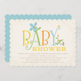 Rock-a-bye Baby shower Uitnodiging - Blauw