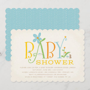 Rock-a-bye Baby shower Uitnodiging - Blauw