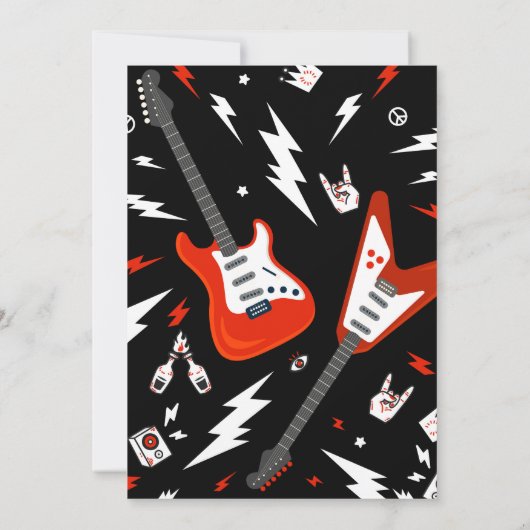 Rock a Bye Baby shower Uitnodiging, Gitaar Uitnodi Kaart (Achterkant)