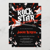 Rock a Bye Baby shower Uitnodiging, Gitaar Uitnodi Kaart (Voorkant / Achterkant)