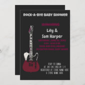 Rock a bye Guitar Rock Star Baby shower Invitation Kaart (Voorkant / Achterkant)