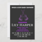 Rock a bye Guitar Rock Star Baby shower Invitation Kaart (Voorkant)