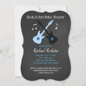Rock a bye Guitar Rock Star Baby shower Invitation Kaart (Voorkant)