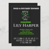 Rock a bye Guitar Rock Star Baby shower Invitation Kaart (Voorkant / Achterkant)