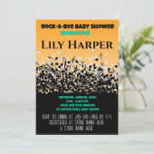 Rock a bye Guitar Rock Star Baby shower Invitation Kaart (Staand voorkant)