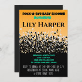Rock a bye Guitar Rock Star Baby shower Invitation Kaart (Voorkant / Achterkant)
