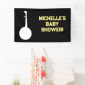 Rock a Bye Rock Star Gitaar Baby Shower Vlag Spandoek (Insitu)