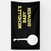 Rock a Bye Rock Star Gitaar Baby Shower Vlag Spandoek (Verticaal)